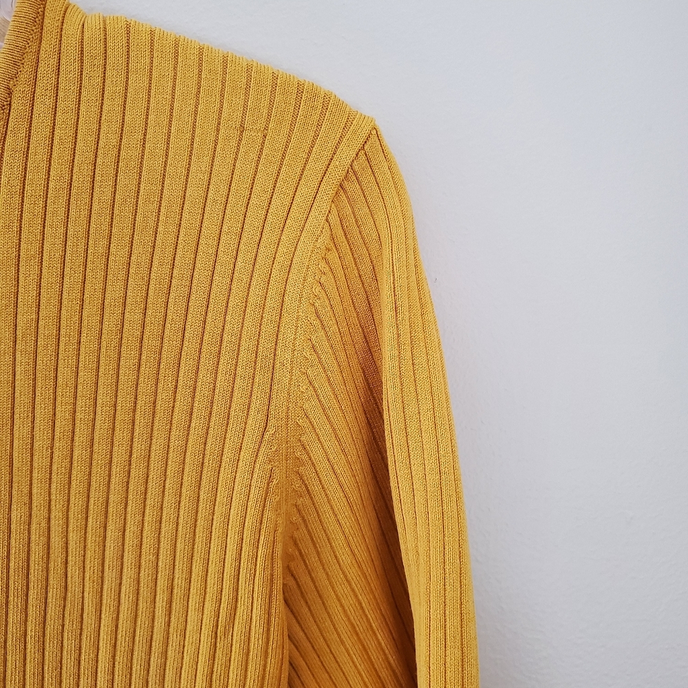 Mustard Yellow Ribbed Crop Top - Picture 7 of 10